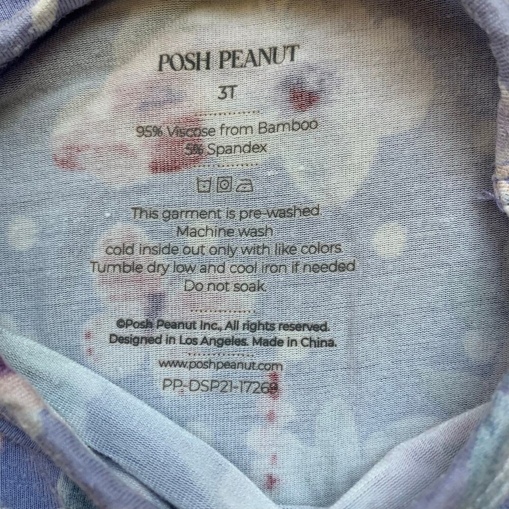 Posh Peanut Bamboo Samantha Floral Short Sleeve Peplum Top - Picture 2 of 6